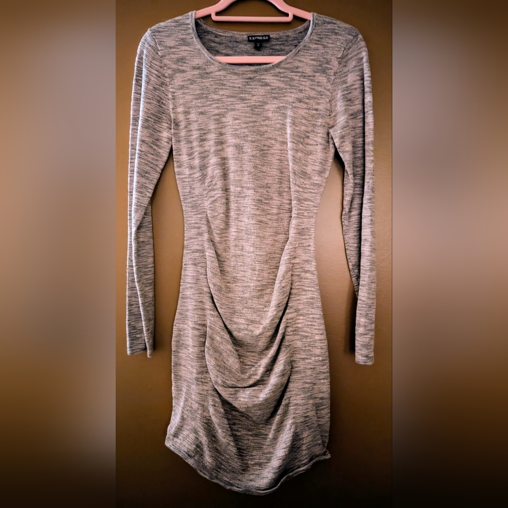 Express Gray Long Sleeve Dress